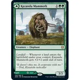 MtG Trading Card Game Zendikar Rising Rare Kazandu Mammoth // Kazandu Valley #189