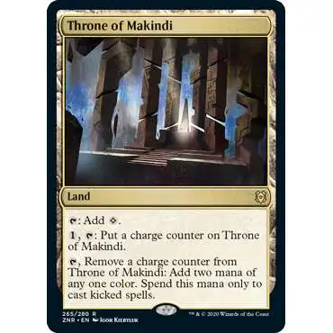 MtG Trading Card Game Zendikar Rising Rare Throne of Makindi #265