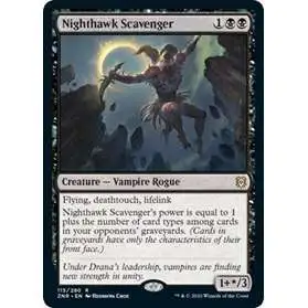 MtG Trading Card Game Zendikar Rising Rare Nighthawk Scavenger #115