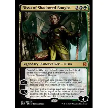 MtG Trading Card Game Zendikar Rising Mythic Rare Nissa of Shadowed Boughs #231