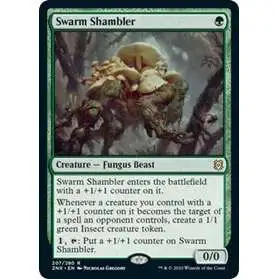 MtG Trading Card Game Zendikar Rising Rare Swarm Shambler #207