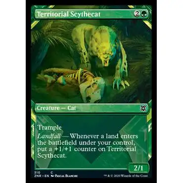 MtG Trading Card Game Zendikar Rising Common Territorial Scythecat #310 [Showcase]