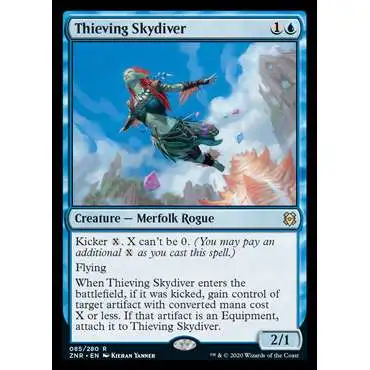 MtG Trading Card Game Zendikar Rising Rare Thieving Skydiver #85