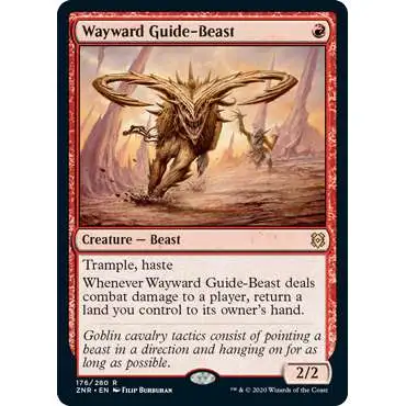 MtG Trading Card Game Zendikar Rising Rare Wayward Guide-Beast #176