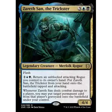 MtG Trading Card Game Zendikar Rising Rare Zareth San, the Trickster #242