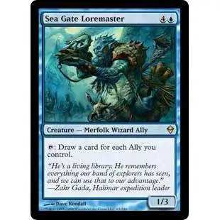MtG Trading Card Game Zendikar Rare Sea Gate Loremaster #63