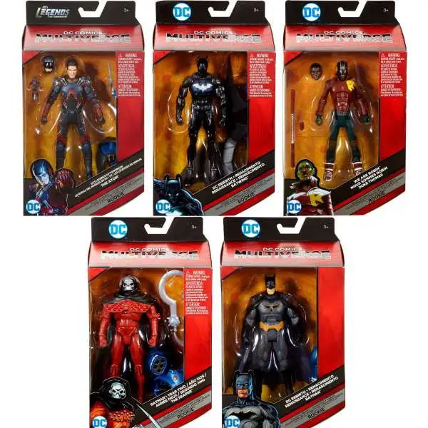 DC Multiverse Rookie Series Batman, Reaper, Nightwing, Robin & Atom Set of 5 Action Figures