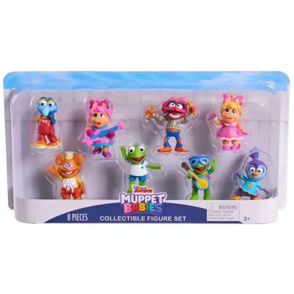 Disney Junior Muppet Babies Gonzo, Fozzie, Piggy, Kermit, Animal, Summer 2.5-Inch Mini Figure 8-Pack