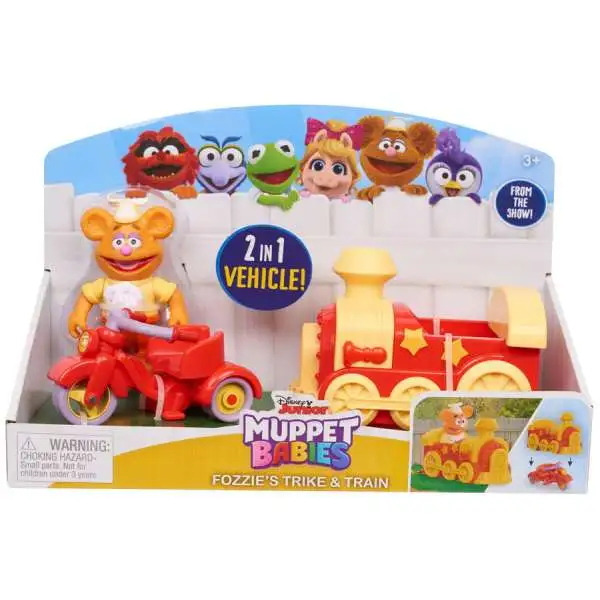 Disney Junior Muppet Babies Fozzie Trike & Train Exclusive 2.5-Inch Figure & Vehicle