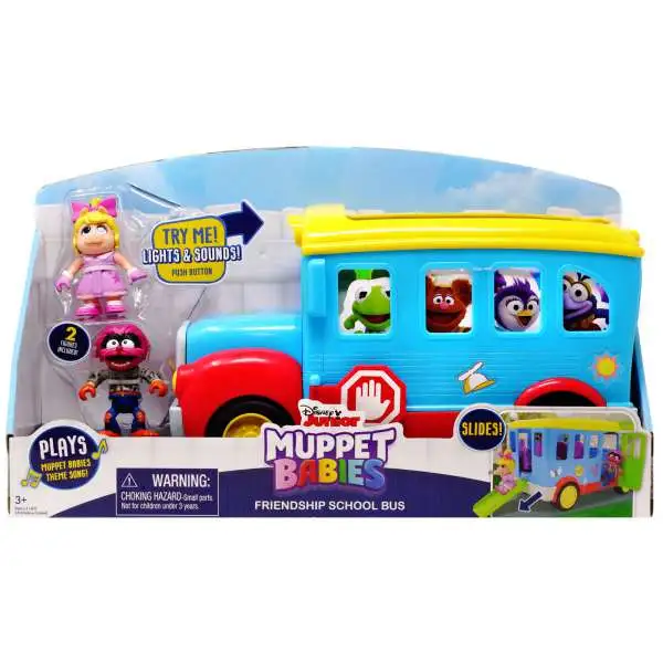 Disney Junior Muppet Babies Friendship School Bus 2.5-Inch Set [Lights & Sounds]