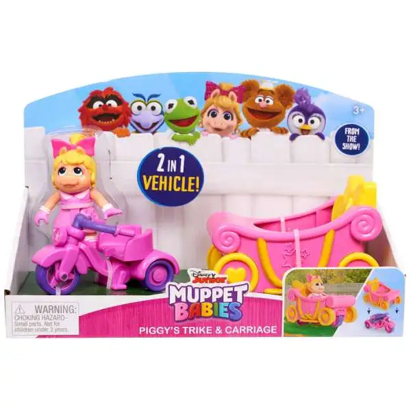 Disney Junior Muppet Babies Piggy's Trike & Carriage Exclusive 2.5-Inch Figure & Vehicle