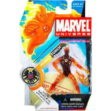 Marvel Universe Series 1 Human Torch Action Figure #7 [In Flames]