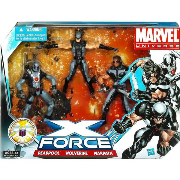 Marvel X-Force Super Hero Team Pack Deadpool, Wolverine & Warpath Action Figure 3-Pack [Damaged Package]