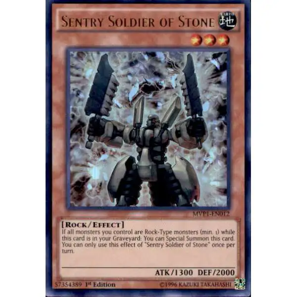 YuGiOh Dark Side of Dimensions Movie Ultra Rare Sentry Soldier of Stone MVP1-EN012