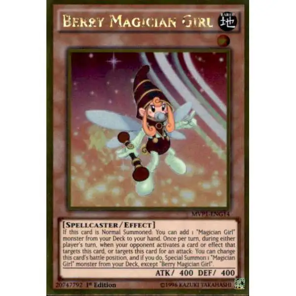 YuGiOh Dark Side of Dimensions Gold Edition Gold Rare Berry Magician Girl MVP1-ENG14