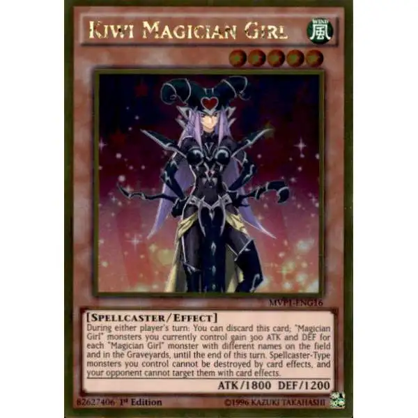 YuGiOh Dark Side of Dimensions Gold Edition Gold Rare Kiwi Magician Girl MVP1-ENG16