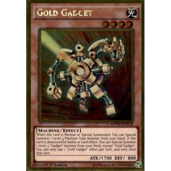 YuGiOh Dark Side of Dimensions Gold Edition Gold Rare Gold Gadget MVP1-ENG18