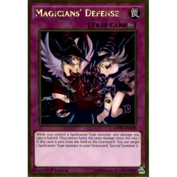 YuGiOh Dark Side of Dimensions Gold Edition Gold Rare Magicians' Defense MVP1-ENG28