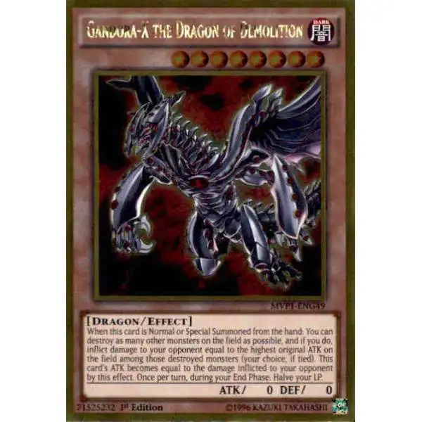 YuGiOh Dark Side of Dimensions Gold Edition Gold Rare Gandora-X the Dragon of Demolition MVP1-ENG49