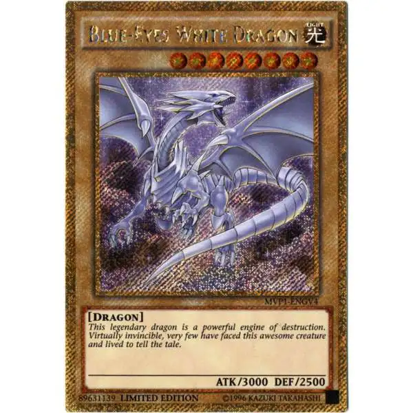 YuGiOh Dark Side of Dimensions Gold Edition Gold Secret Rare Blue-Eyes White Dragon MVP1-ENGV4