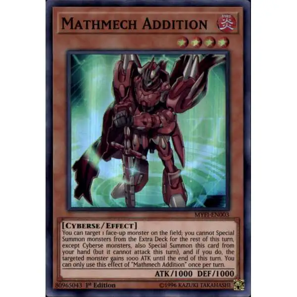 YuGiOh Mystic Fighters Super Rare Mathmech Addition MYFI-EN003