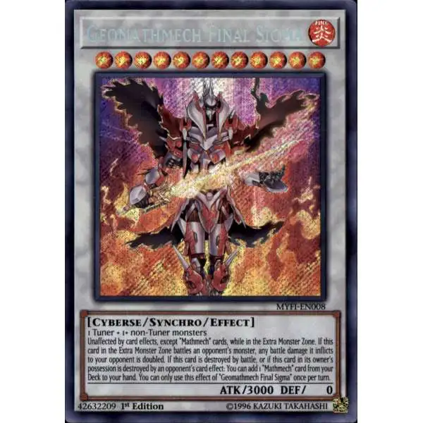 YuGiOh Mystic Fighters Secret Rare Geomathmech Final Sigma MYFI-EN008