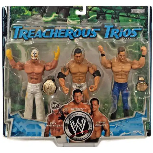 WWE MYSTERIO &BATISTA&BENOIT フィギュア WWE Wrestling Treacherous Trios Series 3 Batista, Rey Mysterio