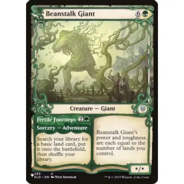 MtG Trading Card Game Mystery Booster Uncommon Beanstalk Giant // Fertile Footsteps #295 [Showcase]
