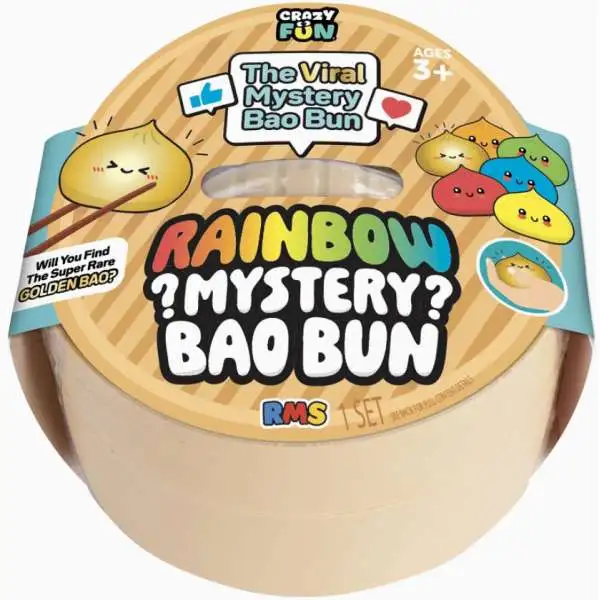 Crazy Fun Official Bao Bun RAINBOW 4-Inch Mystery Pack [1 RANDOM Squishy Dumpling]