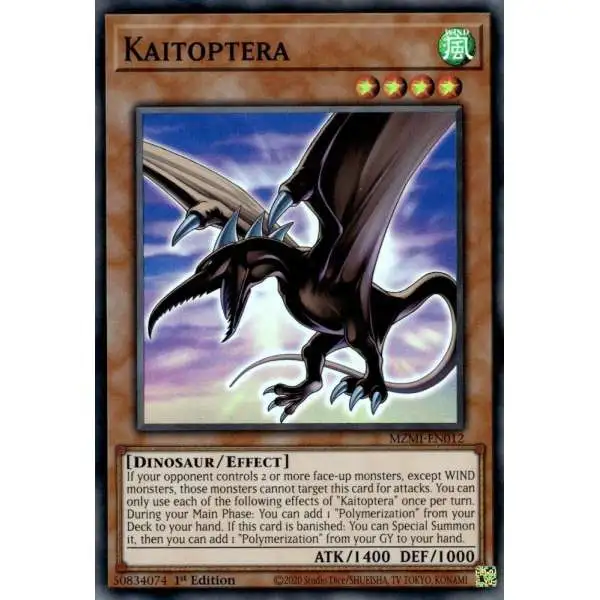 YuGiOh Trading Card Game Maze of Millennia Super Rare Kaitoptera MZMI-EN012