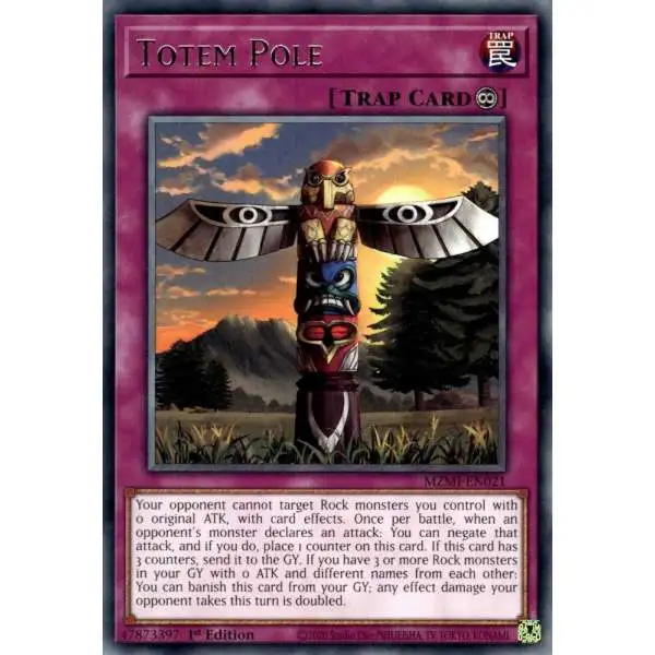 YuGiOh Trading Card Game Maze of Millennia Rare Totem Pole MZMI-EN021