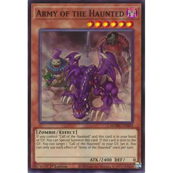 YuGiOh Trading Card Game Maze of Muertos Super Rare Army of the Haunted MZMU-EN002