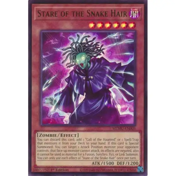 YuGiOh Trading Card Game Maze of Muertos Ultra Rare Stare of the Snake Hair MZMU-EN003