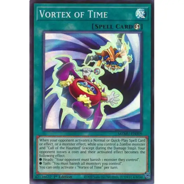 YuGiOh Trading Card Game Maze of Muertos Super Rare Vortex of Time MZMU-EN009