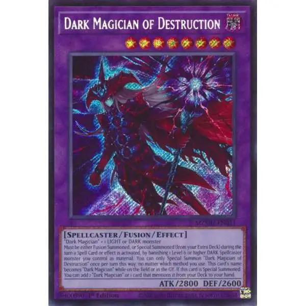 YuGiOh Trading Card Game Maze of Muertos Secret Rare Dark Magician of Destruction MZMU-EN011