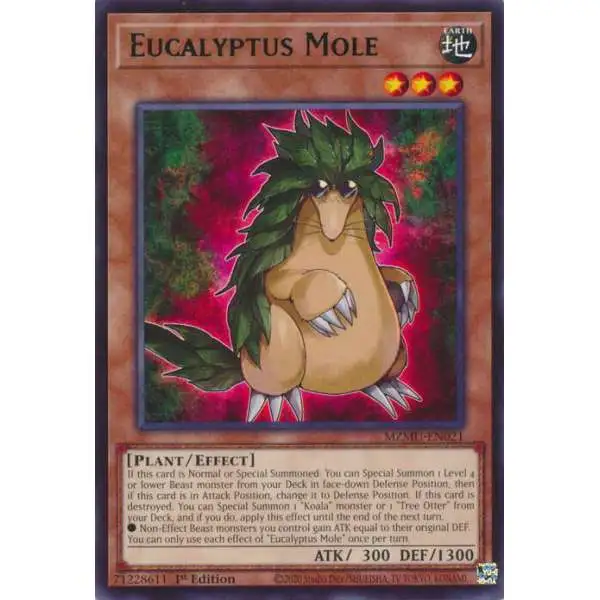 YuGiOh Trading Card Game Maze of Muertos Rare Eucalyptus Mole MZMU-EN021
