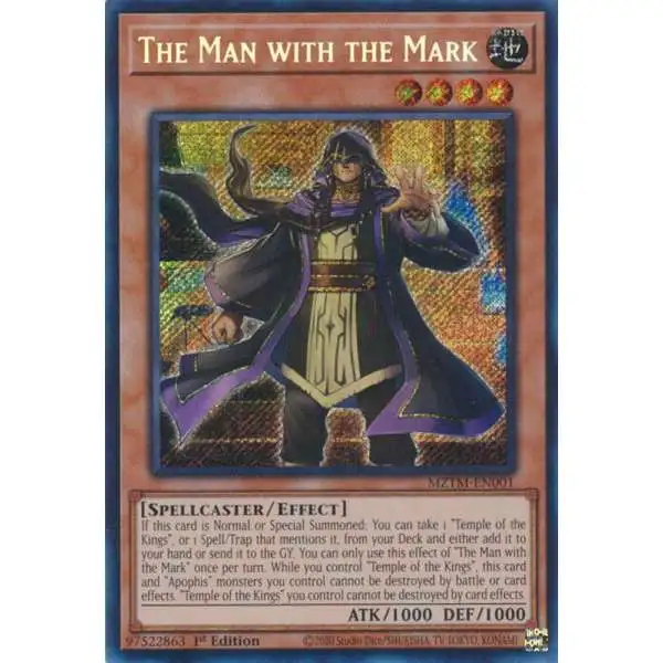 YuGiOh Trading Card Game Maze of the Master Secret Rare The Man with the Mark MZTM-EN001