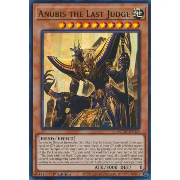 YuGiOh Trading Card Game Maze of the Master Ultra Rare Anubis the Last Judge MZTM-EN003