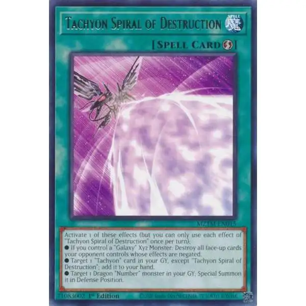 YuGiOh Trading Card Game Maze of the Master Rare Tachyon Spiral of Destruction MZTM-EN015