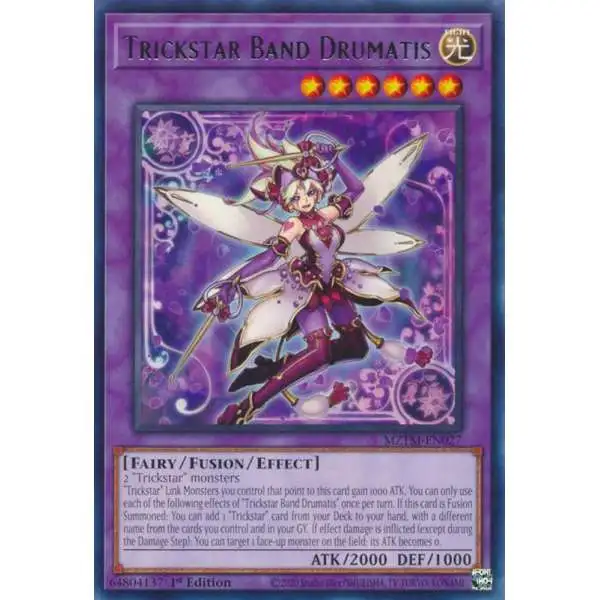 YuGiOh Trading Card Game Maze of the Master Rare Trickstar Band Drumatis MZTM-EN027