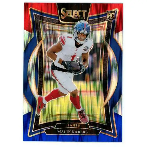 NFL 2024 Panini Select Football Red & Blue Shock Prizm Concourse Malik Nabers #29 [Rookie]