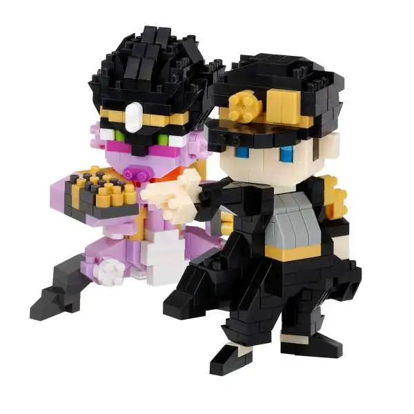 Nanoblock JoJo's Bizarre Adventure Character Collection Series Jotaro Kujo & Star Platinum 2.95-Inch Box [6 Packs] (Pre-Order ships May)