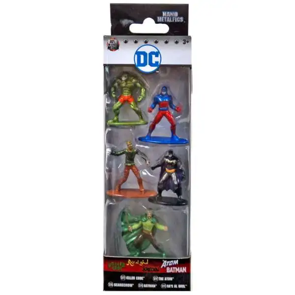DC Nano Metalfigs Killer Croc, Scarecrow, Batman, The Atom & Ra's Al Ghul 1.5-Inch Diecast Figure 5-Pack
