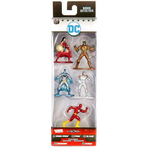 DC Nano Metalfigs Wonder Woman, Cyborg, The Flash, Parademon & Batman 1.5-Inch Diecast Figure 5-Pack