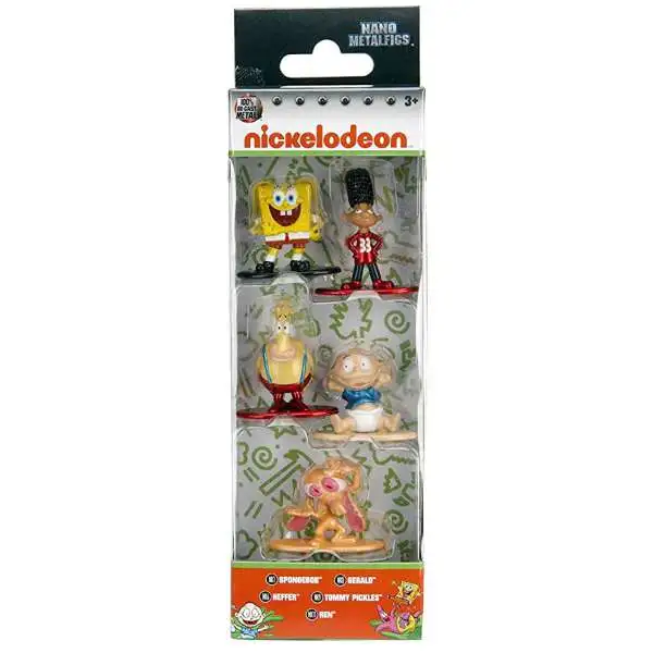 Nickelodeon Nano Metalfigs Spongebob, Gerald, Heffer, Tommy Pickles & Ren 1.5-Inch Diecast Figure 5-Pack