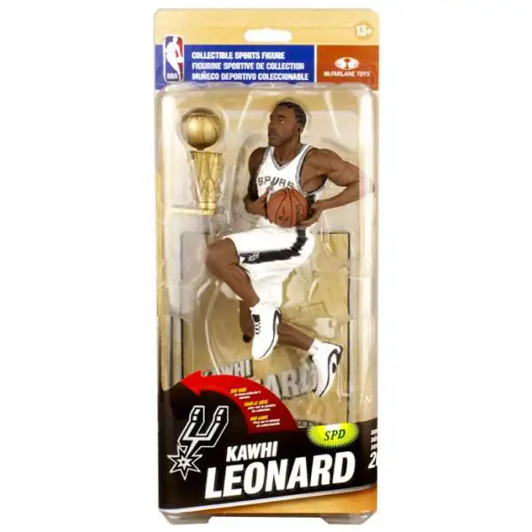 McFarlane Toys NBA San Antonio Spurs Sports Basketball Series 26 Kawhi Leonard Collector Level Action Figure [White Uniform & NBA Trophy]