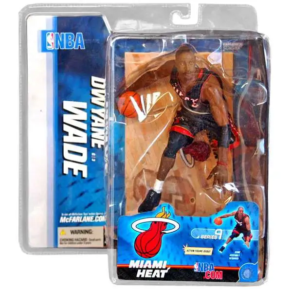 McFarlane Toys NBA Miami Heat Sports Picks Basketball Series 9 Dwyane Wade Action Figure [Black Jersey]