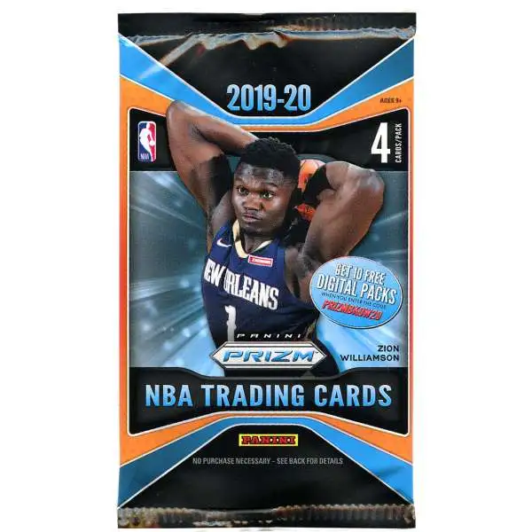 NBA Panini 2019-20 Prizm Basketball Trading Card Pack [4 Cards!]