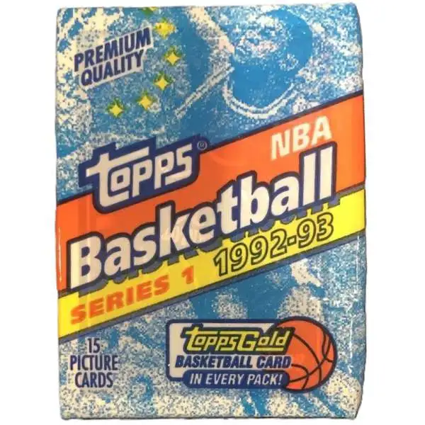 NBA Topps 1992-93 Series 1 Basketball Trading Card HOBBY Pack [15 Cards]