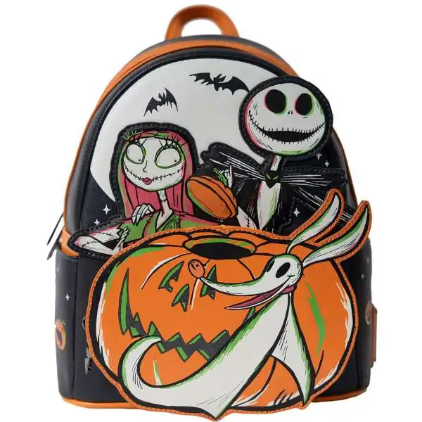 The Nightmare Before Christmas Disney 100th Anniversary Jack, Sally & Zero Exclusive Mini-Backpack [Glow-in-the-Dark]